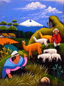 tigua painting, ecuador